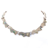 Sterling Silver Turquoise Inlay Necklace Mexico  AEM vintage - Rhinestone Rosie