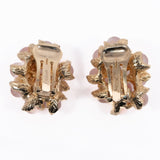 Swoboda Rose Quartz Cluster Earrings vintage - Rhinestone Rosie