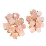 Swoboda Rose Quartz Cluster Earrings vintage - Rhinestone Rosie