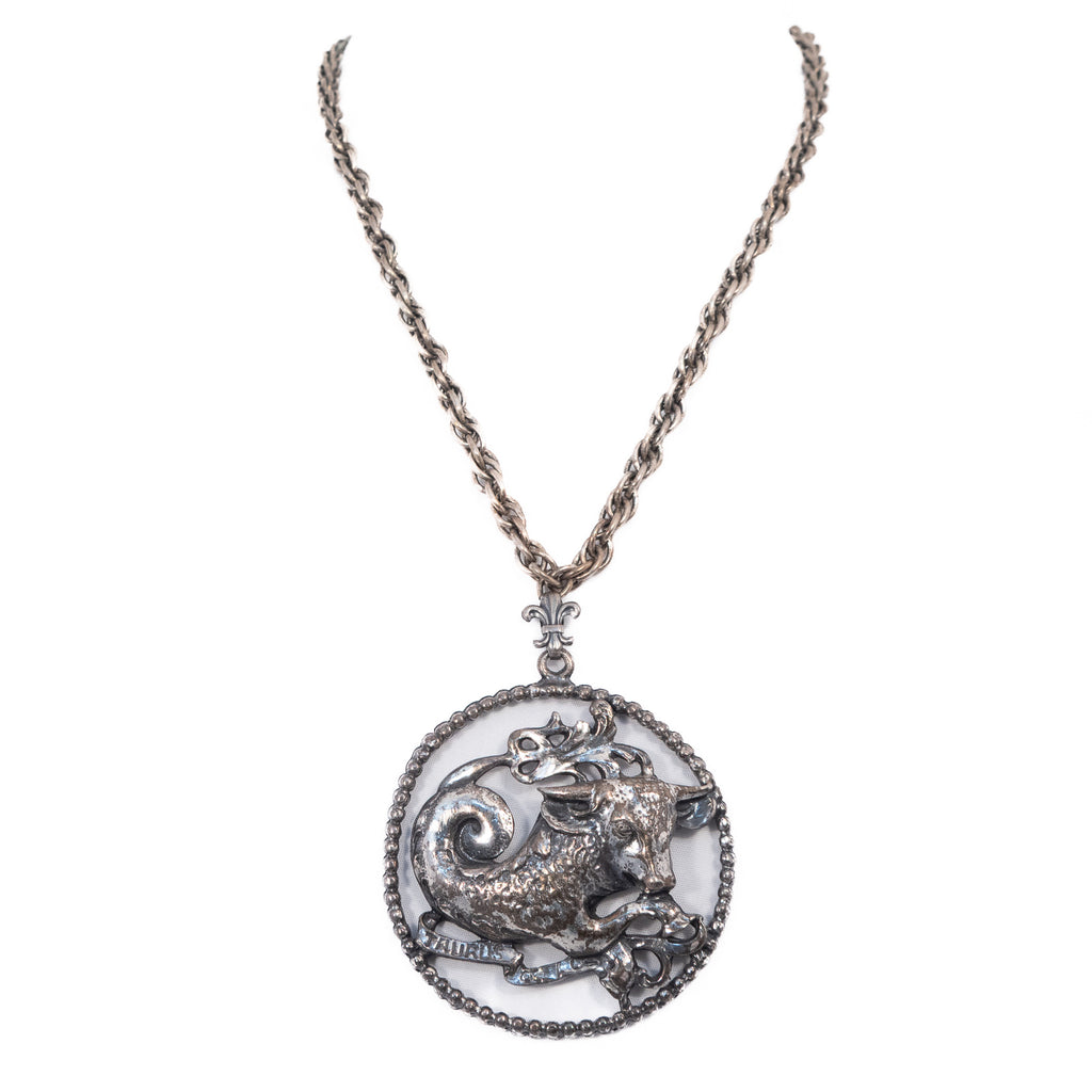 Taurus Pendant Necklace vintage - Rhinestone Rosie