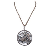 Taurus Pendant Necklace vintage - Rhinestone Rosie