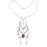 Tigers Eye Sterling Necklace Israel vintage - Rhinestone Rosie