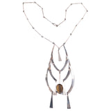 Tigers Eye Sterling Necklace Israel vintage - Rhinestone Rosie