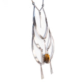 Tigers Eye Sterling Necklace Israel vintage - Rhinestone Rosie