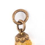 Topaz Glass and Brass Necklace vintage - Rhinestone Rosie