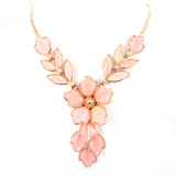 Trifari Pink Glass Flower Necklace Dogwood 1951 vintage- Rhinestone Rosie