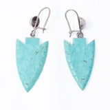 Turquoise Arrrowhead Earrings vintage - Rhinestone Rosie