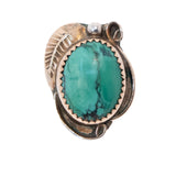 Turquoise Ring by CT sterling silver gold plated vintage - Rhinestone Rosie