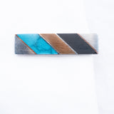 Turquoise Inlaid Piedra Negra Tie Bar by Tono vintage - Rhinestone Rosie