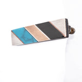 Turquoise Inlaid Piedra Negra Tie Bar by Tono vintage - Rhinestone Rosie