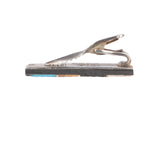 Turquoise Inlaid Piedra Negra Tie Bar by Tono vintage - Rhinestone Rosie
