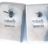 Dot Inlay Turquoise Earrings by Veronica Benally Navajo vintage - Rhinestone Rosie