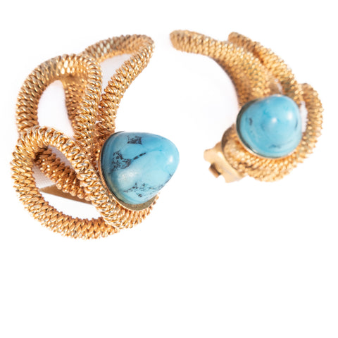 Turquoise Glass Earrings
