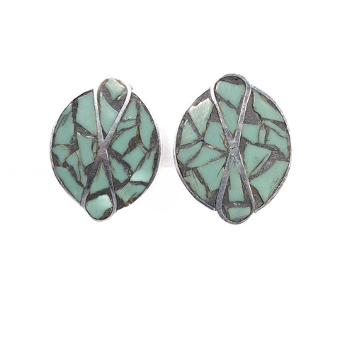 Mexican Turquoise Inlay Earrings