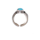Turquoise Ring by Henri Leighton sterling silver 14kt vintage - Rhinestone Rosie
