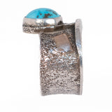 Turquoise Ring by Henri Leighton sterling silver 14kt vintage - Rhinestone Rosie