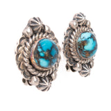 Turquoise Earrings by Jimmy Secatero Sterling Silver - Rhinestone Rosie