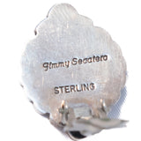 Turquoise Earrings by Jimmy Secatero Sterling Silver - Rhinestone Rosie