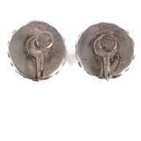 Turquoise Cabochon Earrings Sterling Silver vintage - Rhinestone Rosie