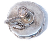 Turquoise Cabochon Earrings Sterling Silver vintage - Rhinestone Rosie