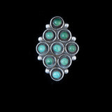 Turquoise Cluster Ring vintage - Rhinestone Rosie