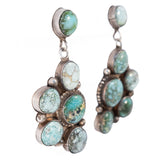 Turquoise Earrings by Eleanor Largo vintage - Rhinestone Rosie