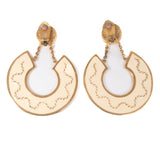 Valentino Cream Enamel and Rhinestone Earrings vintage - Rhinestone Rosie