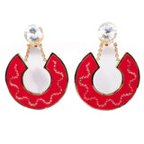 Valentino Red Enamel and Rhinestone Earrings vintage - Rhinestone Rosie