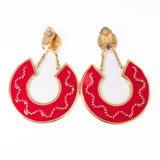 Valentino Red Enamel and Rhinestone Earrings vintage - Rhinestone Rosie