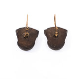 Victorian Female Bust Earrings vulcanite antique - Rhinestone Rosie