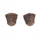 Victorian Female Bust Earrings vulcanite antique - Rhinestone Rosie