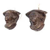 Victorian Female Bust Earrings vulcanite antique - Rhinestone Rosie