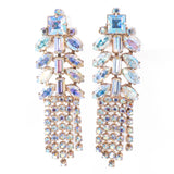 Weiss Aurora Borealis Rhinestone Dangle Earrings vintage - Rhinestone Rosie