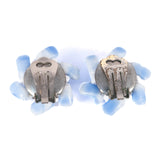 West Germany Blue White Bead Earrings vintage - Rhinestone Rosie