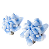 West Germany Blue White Bead Earrings vintage - Rhinestone Rosie
