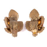 West Germany Molded Leaf Brown Aurora Borealis Earrings vintage - Rhinestone Rosie