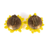 West Germany Yellow Aurora Borealis Bead Earrings vintage - Rhinestone Rosie