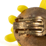 West Germany Yellow Aurora Borealis Bead Earrings vintage - Rhinestone Rosie