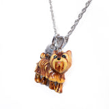 Dog Lovers Diamond Pendant Movable Yorkie Necklace by Bradford Exchange - Rhinestone Rosie