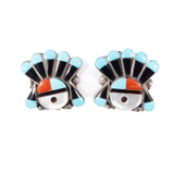 Zuni Sunface Earrings vintage - Rhinestone Rosie