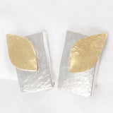 Sterling Silver Leaf Earrings - Rhinestone Rosie