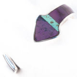 Arrow Wraparound Cuff Bracelet Sterling Silver Inlaid Sugilite Turquoise vintage - Rhinestone Rosie