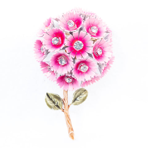 Corocraft Pink Flower Brooch