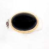 David Yurman East West Black Onyx Signature Oval Collection Ring Sterling Silver 18kt Vintage - Rhinestone Rosie