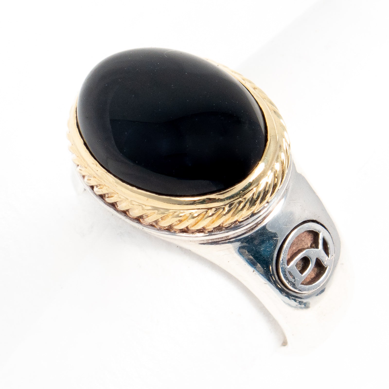 Art Deco Antique Rectangular Black Onyx Filigree Ring in White Gold —  Antique Jewelry Mall