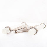 Art Deco Frosted Glass Brooch Czechoslovakia vintage - Rhinestone Rosie