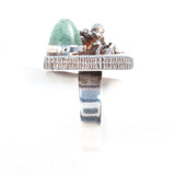 Jayem Republic of South Africa Jadeite Sterling Silver Ring Vintage - Rhinestone Rosie