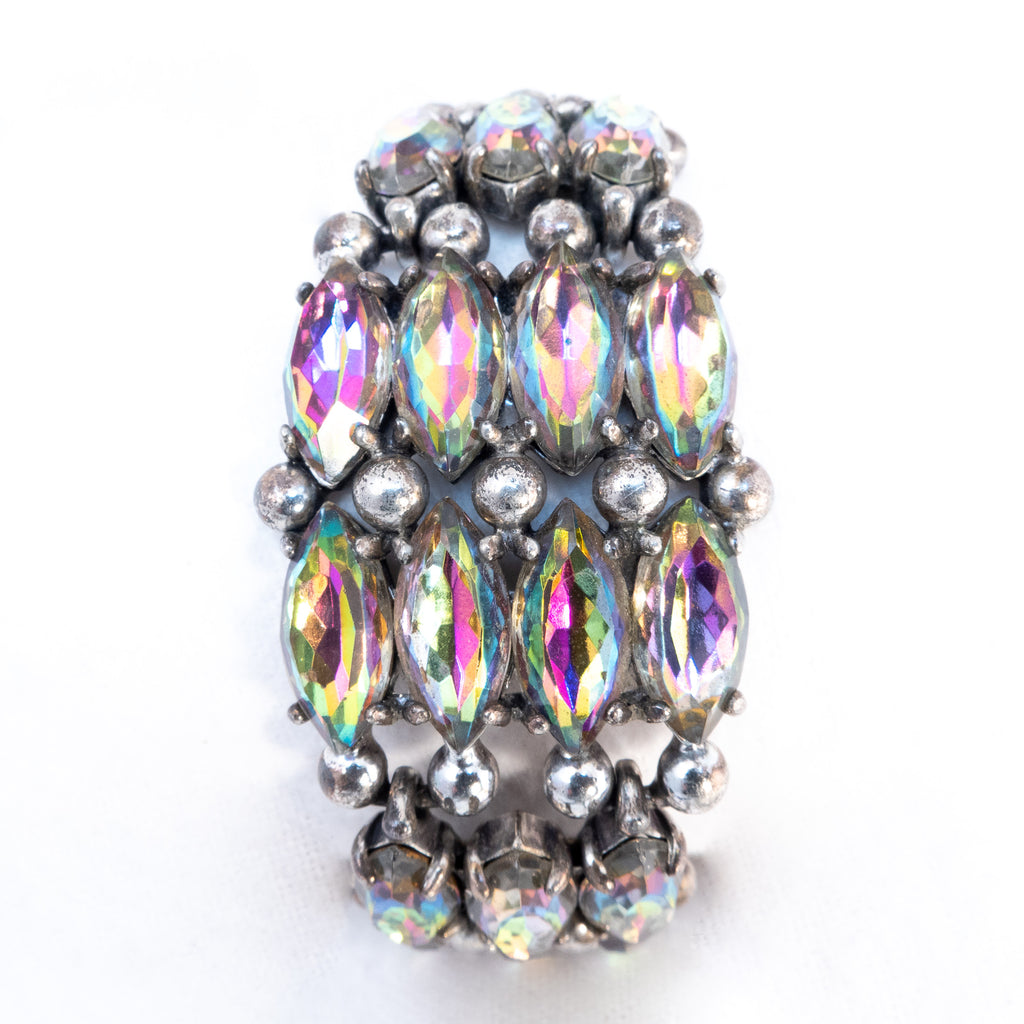 Schiaparelli Watermelon Marquis Rhinestone Bracelet vintage  - Rhinestone Rosie