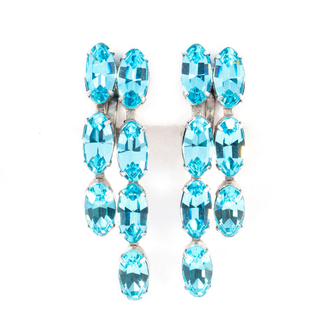 Aqua Rhinestone Earrings