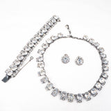 Austria Rhinestone - Necklace  Bracelet  Earring - Set - vintage -  Rhinestone Rosie